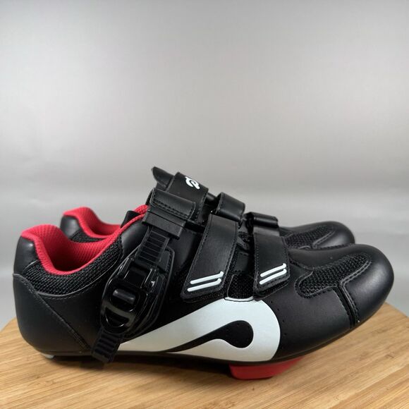 S Peloton Cycling Shoes Size 40 Womens US 9 Black Red - Picture 1 of 8